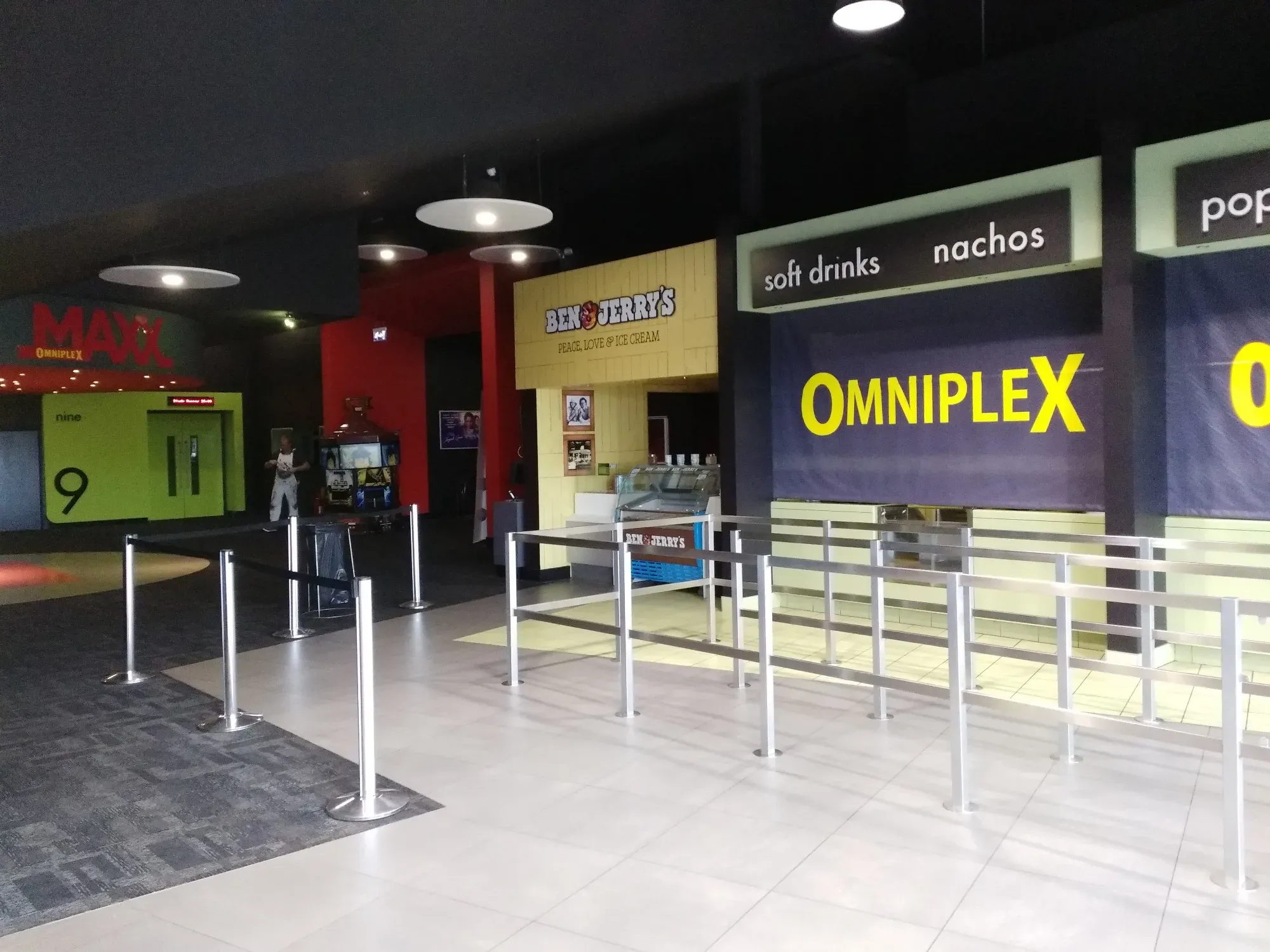 The refreshed concessions area of a cinema foyer